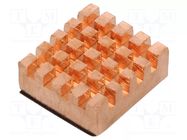 Heatsink; copper; 13.2x12.1mm; copper; thermal adhesive tape DFROBOT