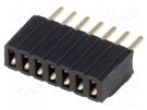 Socket; pin strips; female; PIN: 7; straight; 1.27mm; THT; 1x7 CONNFLY