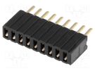 Socket; pin strips; female; PIN: 9; straight; 1.27mm; THT; 1x9 CONNFLY