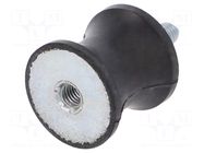 Vibration damper; M8; Ø: 35mm; rubber; L: 34mm; Thread len: 23mm ELESA+GANTER
