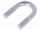 U-bolt; B; 1; steel; zinc; Thread len: 13mm; for fixing pipes DROMET