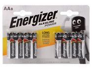 Battery: alkaline; AA; 1.5V; non-rechargeable; 8pcs. ENERGIZER