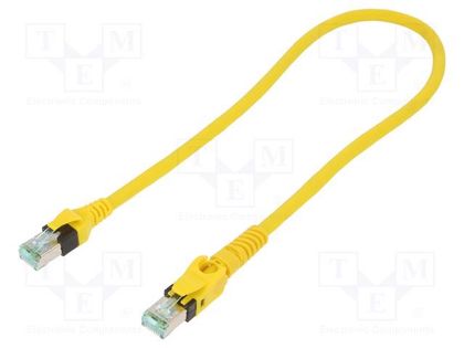 Patch cord; S/FTP; 6a; stranded; Cu; PUR; yellow; 0.5m; 27AWG HARTING 09488447745005