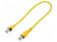 Patch cord; S/FTP; Cat: 6a; stranded; Cu; 0.5m; PUR; yellow; 27AWG HARTING