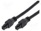 Cable; Mega-Fit; female; PIN: 4; Len: 0.5m; 15A; Insulation: PVC; 300V MOLEX