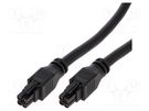 Cable; Mega-Fit; female; PIN: 4; Len: 1m; 15A; Insulation: PVC; 12AWG MOLEX