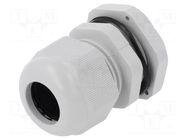 Cable gland; PG16; IP68; polyamide; grey PAWBOL