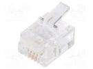 Plug; RJ12; PIN: 4; Layout: 6p4c; for cable; IDC,crimped ENCITECH