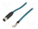 Plug; M12; PIN: 8; female; X code-ProfiNET; IP67; 48V; 500mA; cables BULGIN