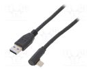 Cable; USB 3.0; USB A plug,USB C angled plug; 1m; black; Core: Cu Goobay