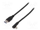 Cable; USB 3.0; USB A plug,USB C angled plug; 2m; black; Core: Cu Goobay