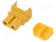 Connector: DC supply; plug; female; XT30; 15A; 500V; PIN: 2; yellow AMASS