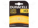 Battery: silver; 1.55V; 364,coin; non-rechargeable; Ø6.8x2.15mm DURACELL
