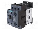 Contactor: 3-pole; NO x3; Auxiliary contacts: NO + NC; 24VAC; 12A SIEMENS