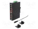 Switch Ethernet; unmanaged; Number of ports: 8; 12÷48VDC; RJ45 ANTAIRA
