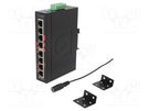 Switch Ethernet; unmanaged; Number of ports: 8; 12÷48VDC; RJ45; 5W ANTAIRA