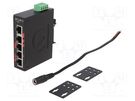 Switch Ethernet; unmanaged; Number of ports: 5; 12÷48VDC; RJ45 ANTAIRA