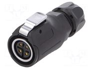 Connector: circular; plug; female; MRD; 10A; PIN: 4; IP67; straight AMPHENOL COMMUNICATIONS SOLUTIONS