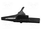 Crocodile clip; 30A; black; Grip capac: max.19mm; Socket size: 4mm MUELLER ELECTRIC