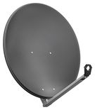 80 cm Aluminium Satellite Dish, anthracite - for single/multiple participants with particularly stable feed arm that defies every storm