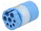 Connector: M23; contact insert; PIN: 8(4+4); male; for cable HUMMEL