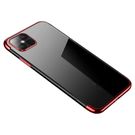 Clear Color Case Gel TPU Electroplating frame Cover for Samsung Galaxy S21 Ultra 5G red, Hurtel