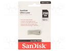 Pendrive; USB 3.2; 256GB; R: 150MB/s; ULTRA LUXE; silver; USB A SANDISK