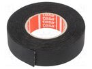 Tape: textile; W: 19mm; L: 15m; Thk: 260um; Automotive; rubber; black TESA