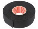 Tape: textile; W: 25mm; L: 25m; Thk: 260um; Automotive; rubber; black TESA