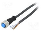 Connection lead; M12; PIN: 5; straight; 5m; plug; 125VAC; 4A; IP67 SICK