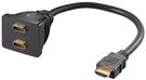 HDMI™ cable adapter, gold-plated, 0.1 m, black - 2x HDMI™ female (Type A) > HDMI™ connector male (type A)