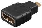 HDMI™ Adapter, gold-plated, 1 pc. in polybag, black - HDMI™ female (Type A) > HDMI™ Micro male (type D)