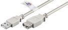 USB 2.0 Hi-Speed Extension Cable with USB Certificate, Grey, 1.8 m - USB 2.0 male (type A) > USB 2.0 female (type A)