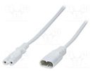 Cable; IEC C7 female,IEC C8 male; 2m; Sockets: 1; white LOGILINK