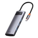 Baseus Metal Gleam Series 5-in-1 Multifunctional HUB USB Type C - USB Type C Power Delivery 100 W / HDMI 4K 30 Hz / 3x USB 3.2 Gen 1 (CAHUB-CX0G), Baseus