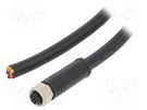 Plug; M12; PIN: 5; female; K code; 1m; IP67; straight; cables AMPHENOL LTW