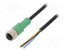 Connection lead; M12; PIN: 5; straight; 10m; plug; 60VAC; 4A; PVC PHOENIX CONTACT