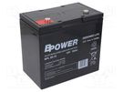 Re-battery: acid-lead; 12V; 55Ah; AGM; maintenance-free; 17kg; BPL BPOWER