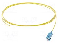 Optic fiber pigtail; SC/UPC; 2m; 900um; yellow; Øcable: 0.9mm; Gold FIBRAIN