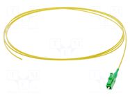 Optic fiber pigtail; LC/APC; 1m; 900um; yellow; Øcable: 0.9mm; Gold FIBRAIN