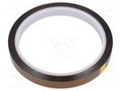 Tape: high temperature resistant; Thk: 0.07mm; 50%; amber; W: 10mm ANTISTAT