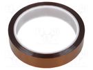 Tape: high temperature resistant; Thk: 0.07mm; 50%; amber; W: 19mm ANTISTAT