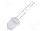 LED; 8mm; red; 2180÷3000mcd; 30°; Front: convex; 12V; No.of term: 2 OPTOSUPPLY