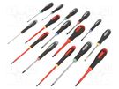 Kit: screwdrivers; Phillips,Pozidriv®,slot,Torx®; ERGO®; 15pcs. BAHCO
