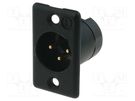 Socket; XLR; male; PIN: 3; straight; soldering; Contacts: brass; 50V DELTRON