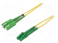 Fiber patch cord; LC/APC,SC/APC; 1m; 9/125um; yellow; Out: SC/APC FIBRAIN