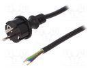 Cable; 3x2.5mm2; CEE 7/7 (E/F) plug,wires,SCHUKO plug; PVC; 1.5m PLASTROL