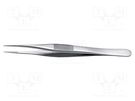 Tweezers; 110mm; for precision works; Blade tip shape: flat IDEAL-TEK