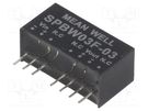 Converter: DC/DC; 3W; Uin: 9÷36V; Uout: 3.3VDC; Iout: 0÷700mA; SIP8 MEAN WELL