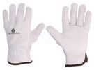 Protective gloves; Size: 8; natural leather; FBN49 DELTA PLUS